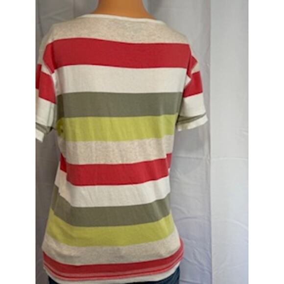Natural Reflection Striped Short-Sleeve Shirt Size Women's Large - Picture 3 of 11